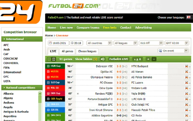 So Sánh Chi Tiết Futbol24 vs Nowgoal